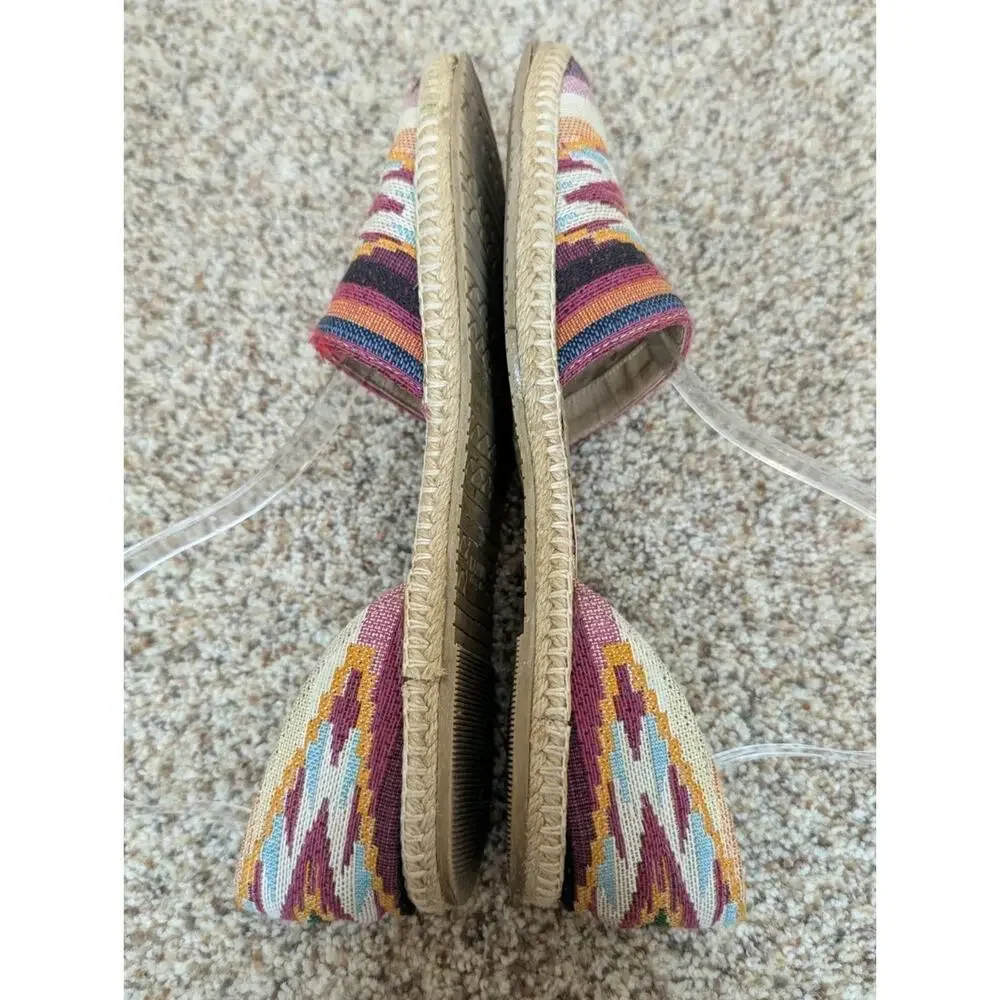Kaanas Espadrille Sz 8 (39) Flat Sandals Vibrant Aztec Southwest Colors Slip-On
